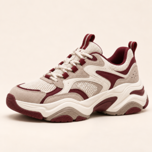 Crimson Pulse Chunky Sneakers